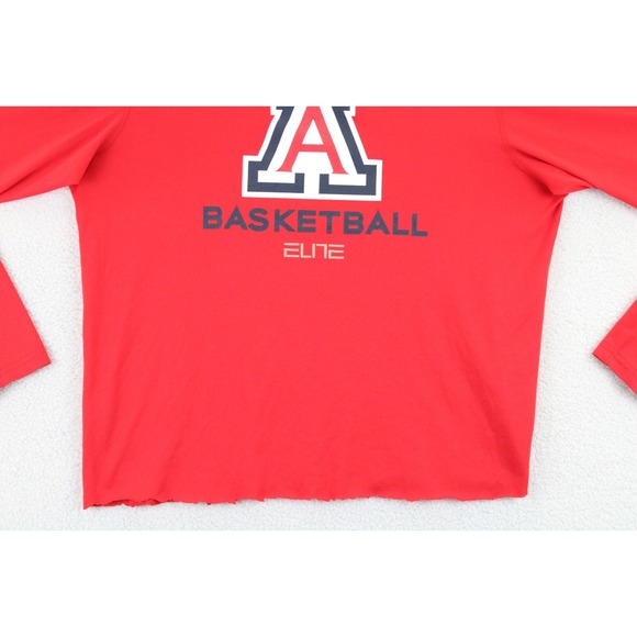 Nike Dri Fit Arizona Wildcats Womens Long Sleeve Crop‎ cut bottom Shirt Red LT - Picture 3 of 16